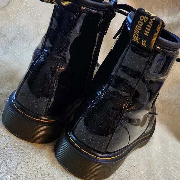 DR MARTENS GLITTER COMBAT BOOTS SZ 5 - Picture 6 of 10